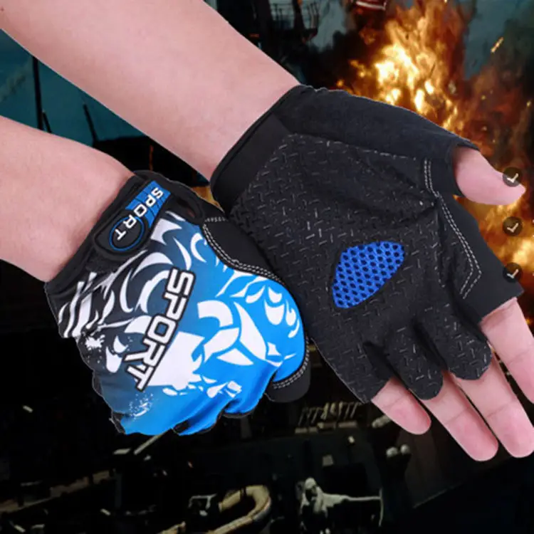 Luya Fishing Gloves Blue Black Anti-Slip Fishing Catching Sun Protection - Image 7