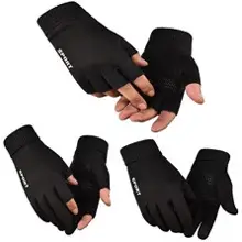 Luya Fishing Gloves Blue Black Anti-Slip Fishing Catching Sun Protection — feature 11
