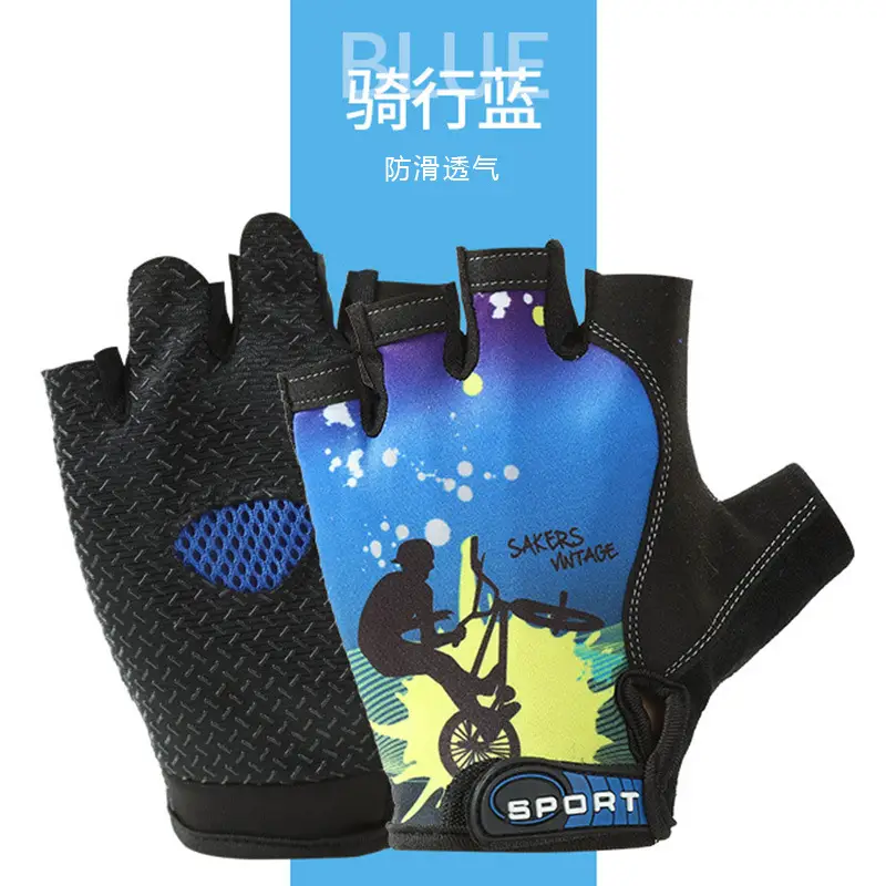Luya Fishing Gloves Blue Black Anti-Slip Fishing Catching Sun Protection - Image 4