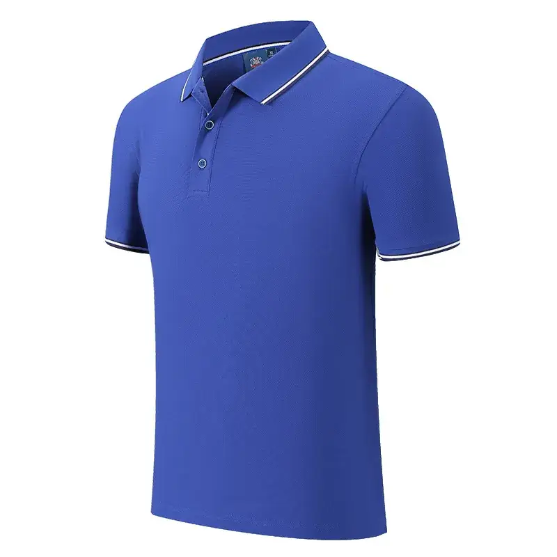 Men Red Cotton Polo Shirt with White Trim - Image 5