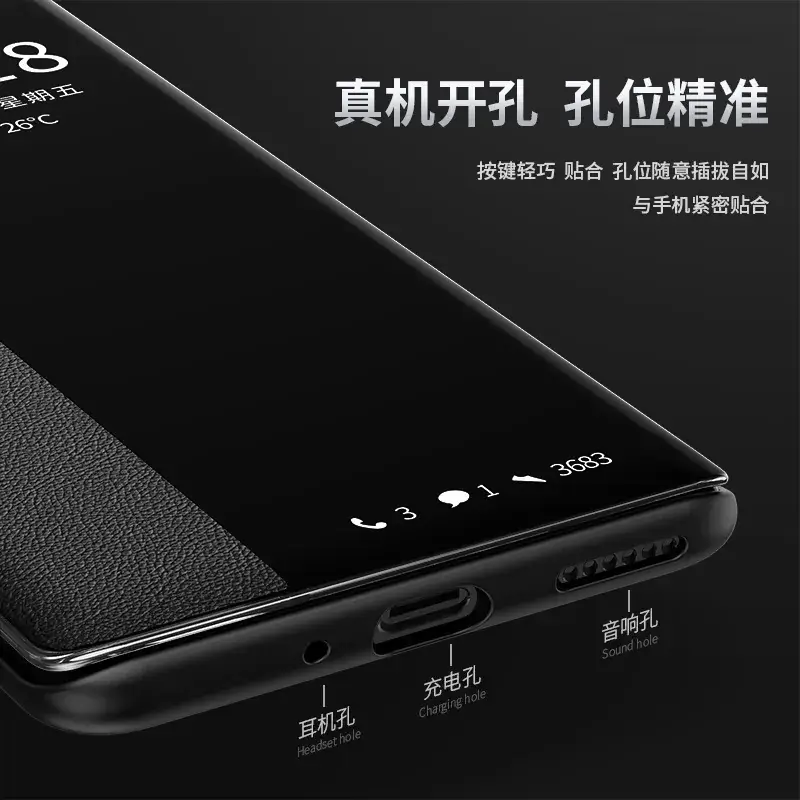 Huawei P40 Leather Flip Phone Case Rose Gold - Image 8