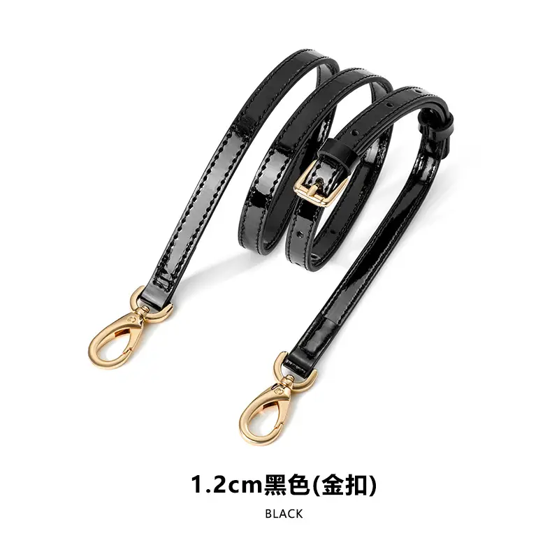 A- 25-1.2cm adjustable bright patent leather gold buckle (153#)