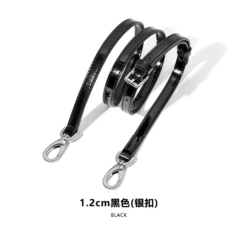 A- 25-1.2cm adjustable bright patent leather silver buckle (153#)