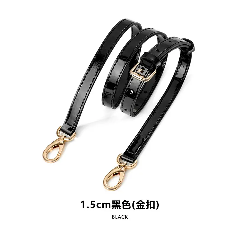 A- 25-1.5cm adjustable bright patent leather gold buckle (153#)