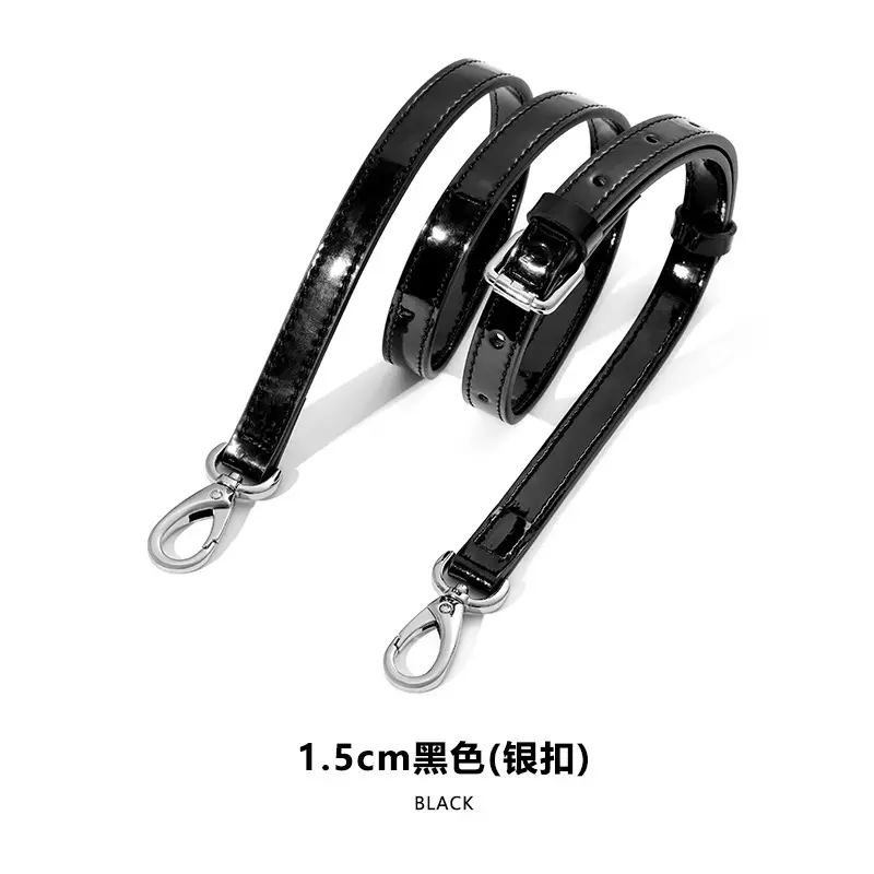 A- 25-1.5cm adjustable bright patent leather silver buckle (153#)