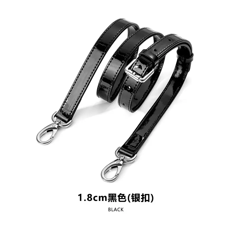 A- 25-1.8cm adjustable bright patent leather silver buckle (153#)