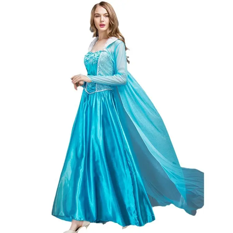 Frozen Elsa Elsa Princess Elsa Dress Adult European and American Halloween cosplay Stage Performance Costume