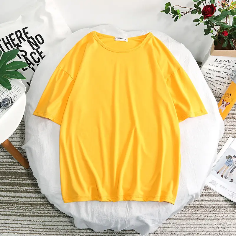 Men's Yellow Korean Style Half Sleeve T-Shirt - Image 6