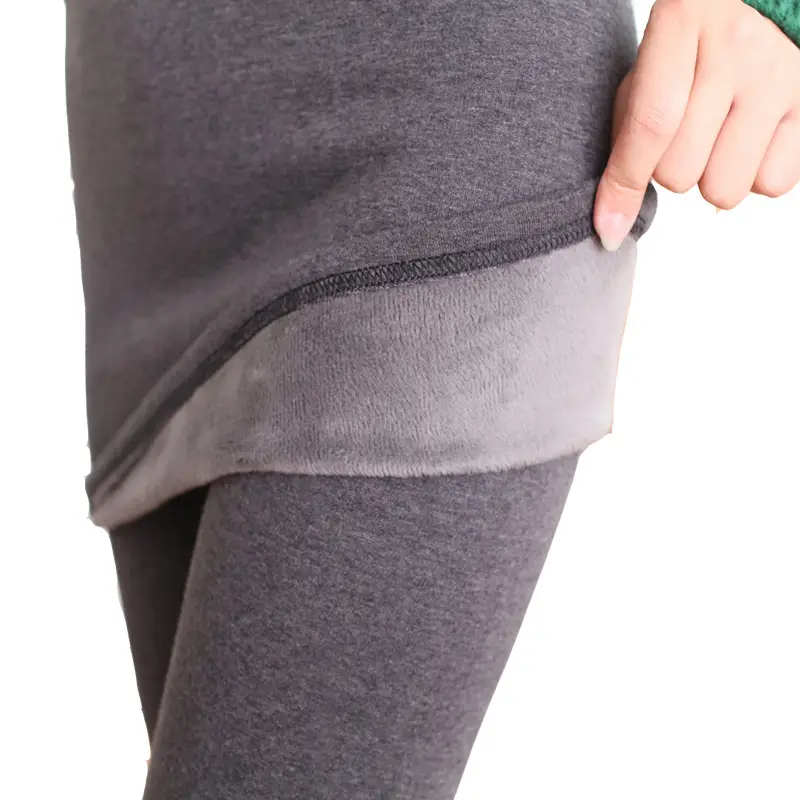 Winter Fleece Leggings Set Women Slim Fit Black - Image 5