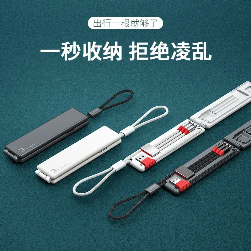 Portable 3-in-1 Charging & Data Cable for Small Devices