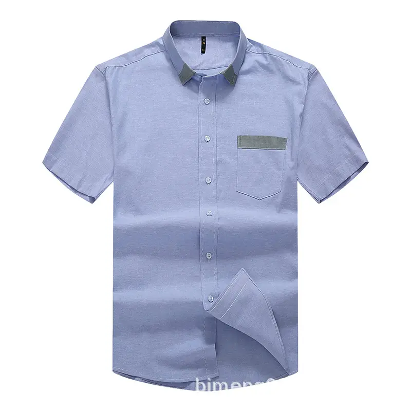 Fat Men Light Blue Short Sleeve Shirt Extra Large - Image 6