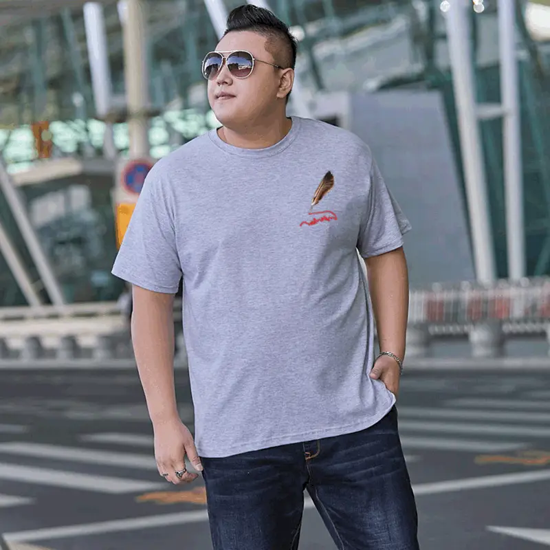 Men Cotton Printed T-Shirt White Large Size - Image 2