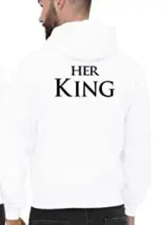 HIS QUEEN HER KING Back Print Hooded Vest Set - Image 3
