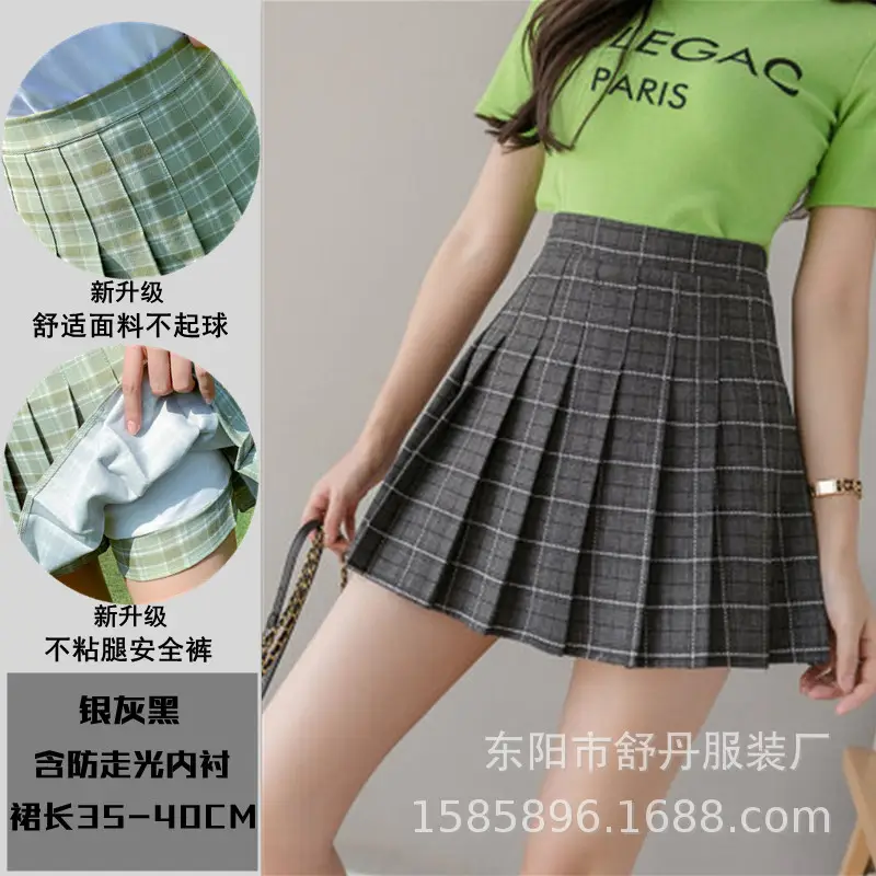 Women Plaid Pleated Skirt High Waist Summer 2025 - Image 2