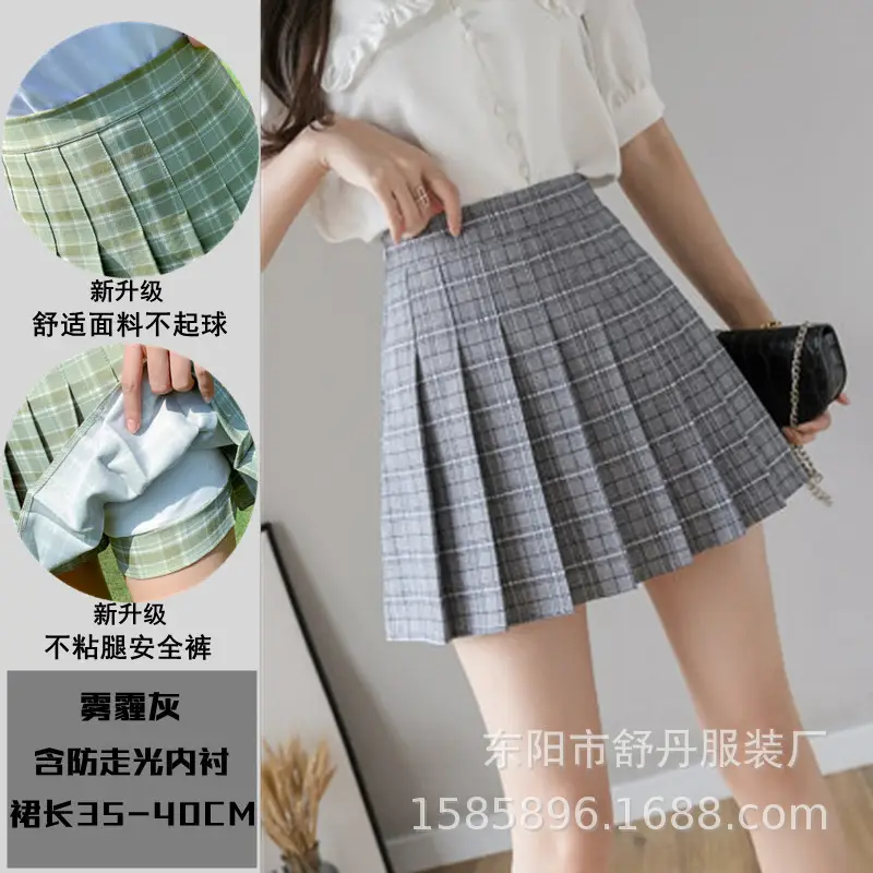 Women Plaid Pleated Skirt High Waist Summer 2025 - Image 3