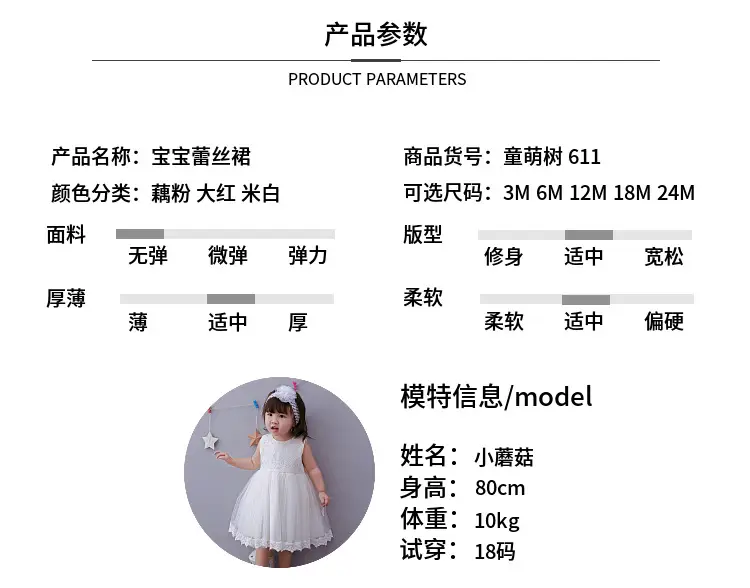 White Baby Wedding Dress with Lace Trim — feature 10