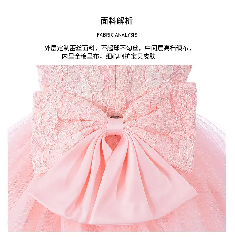 White Baby Wedding Dress with Lace Trim — feature 9