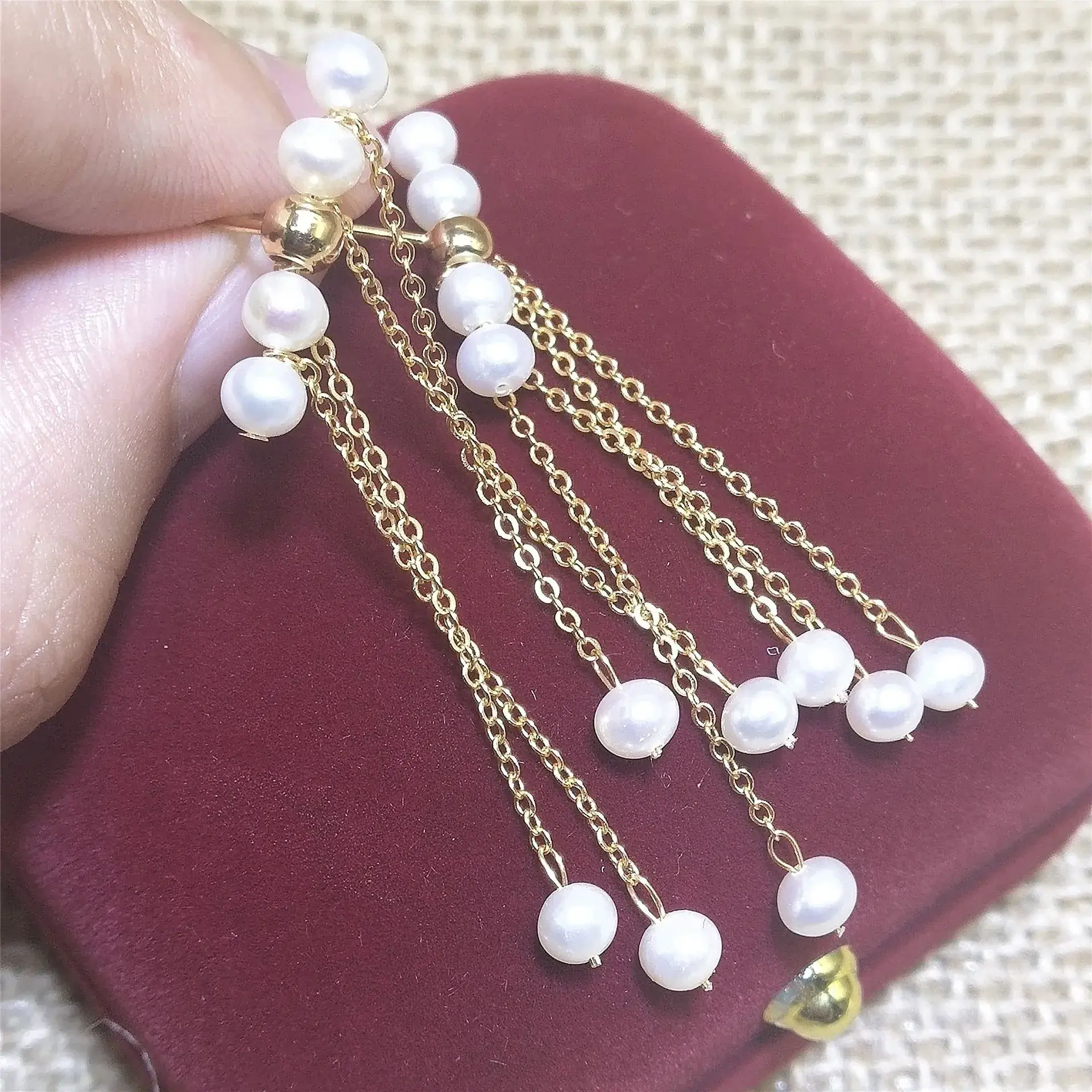 Pearl Tassel Earrings for Women Elegant Fashion - Image 4
