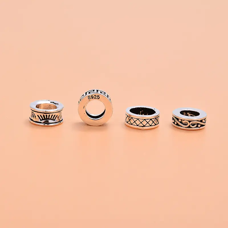 S925 Silver Retro Spacer Bracelets Wholesale