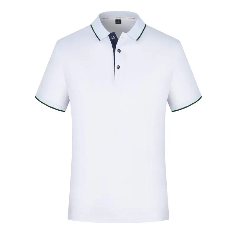 Men Grey Polo T-Shirt with Green Trim - Image 13