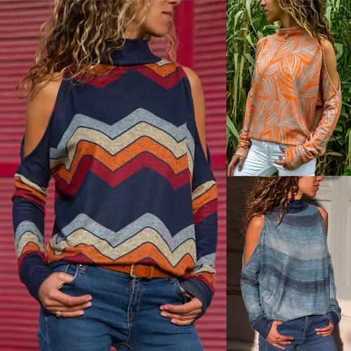 2025 Hot Geometric Knit High Collar Top Women - Image 3