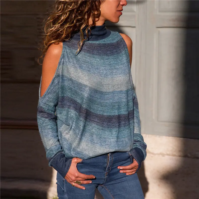2025 Hot Geometric Knit High Collar Top Women — feature 2