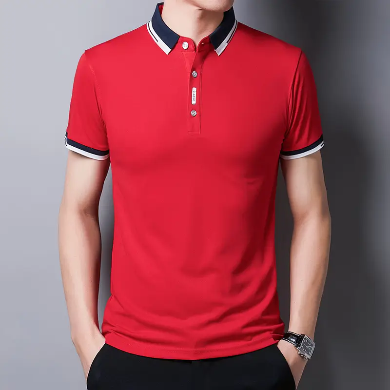 Men Slim Fit Grey Polo T-Shirt with Collar - Image 11