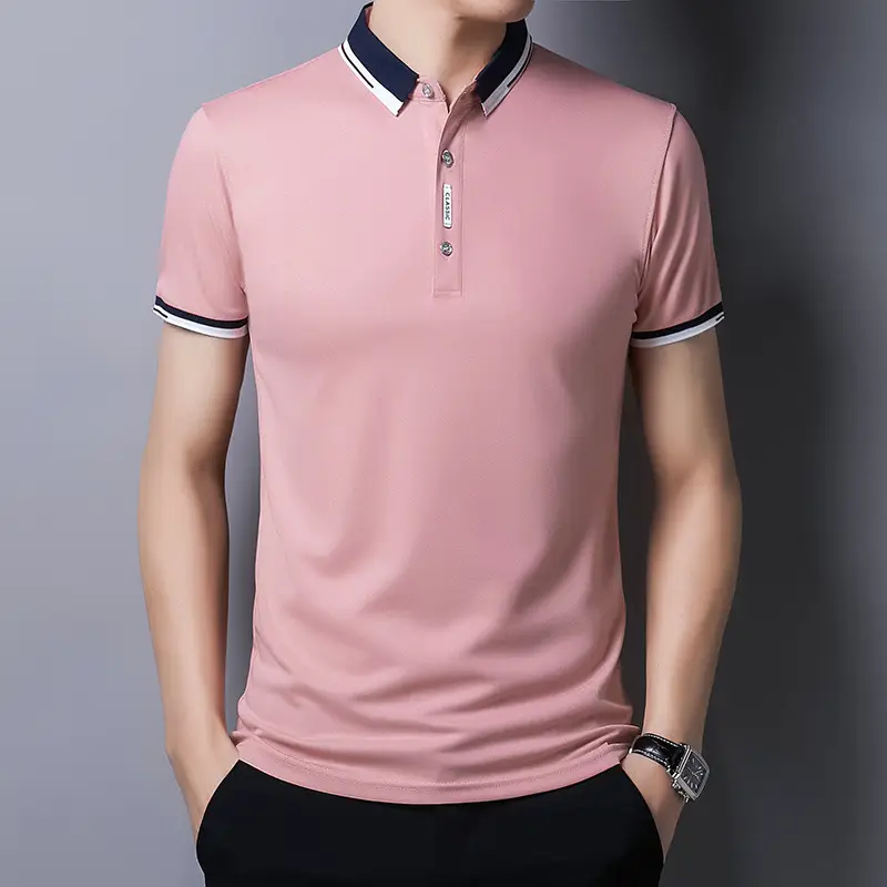 Men Slim Fit Grey Polo T-Shirt with Collar - Image 2