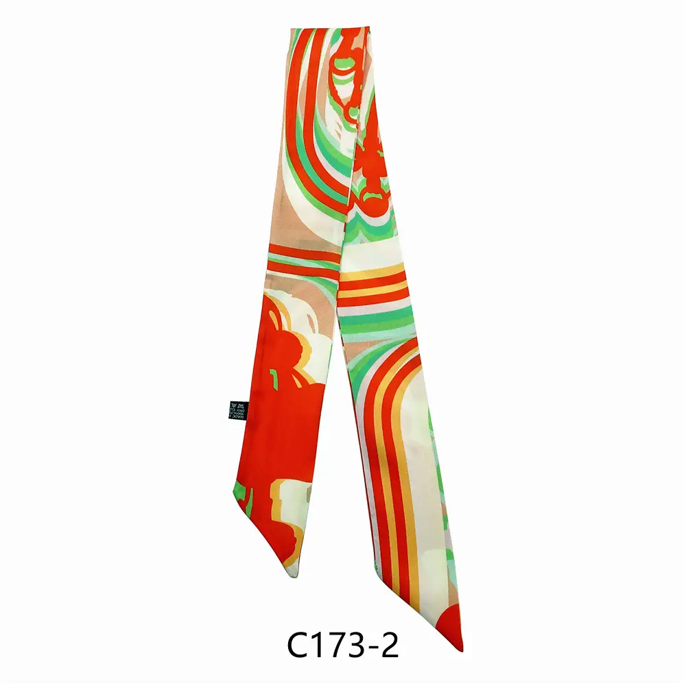 Women Silk Scarf with Rainbow Design for Women - Image 2