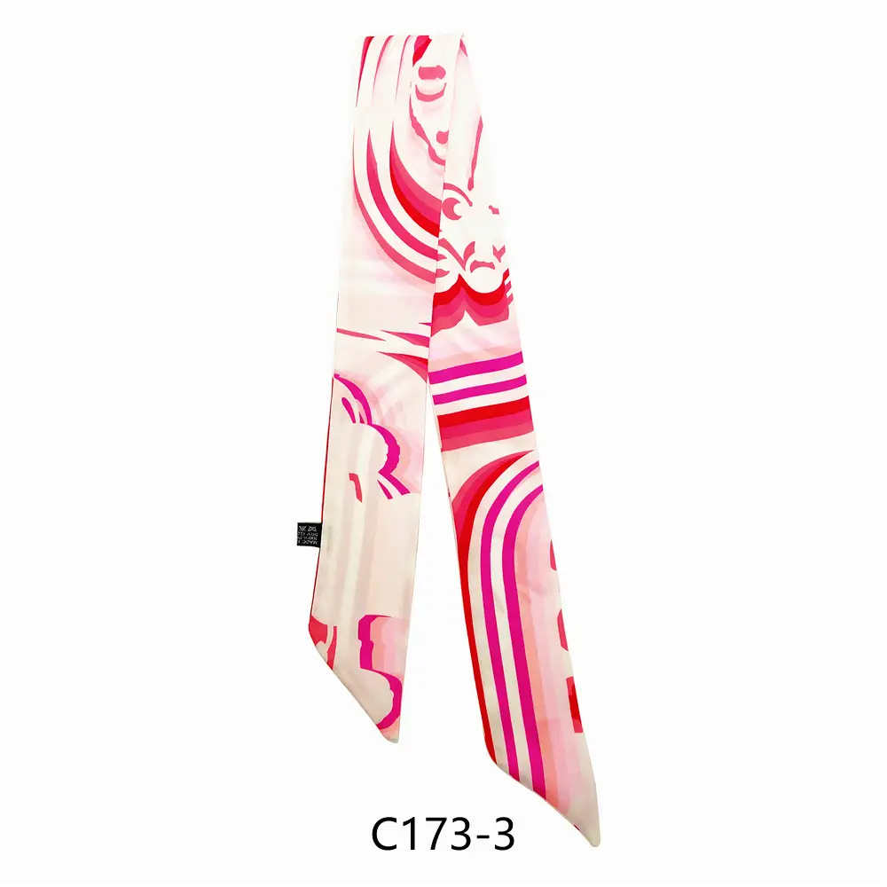 Women Silk Scarf with Rainbow Design for Women - Image 3