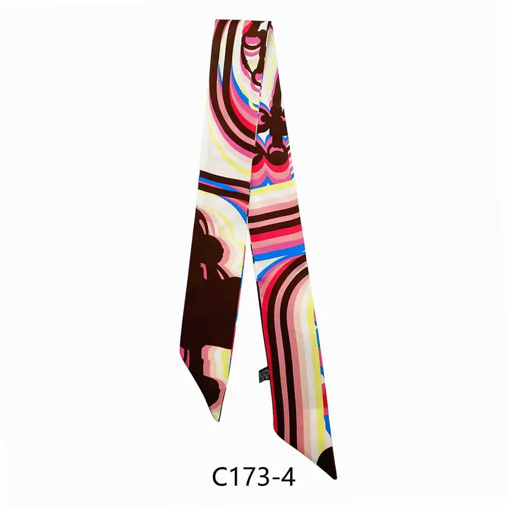 Women Silk Scarf with Rainbow Design for Women - Image 4