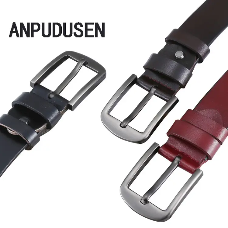 Red Genuine Leather Belt 3.8cm for Men - Image 5