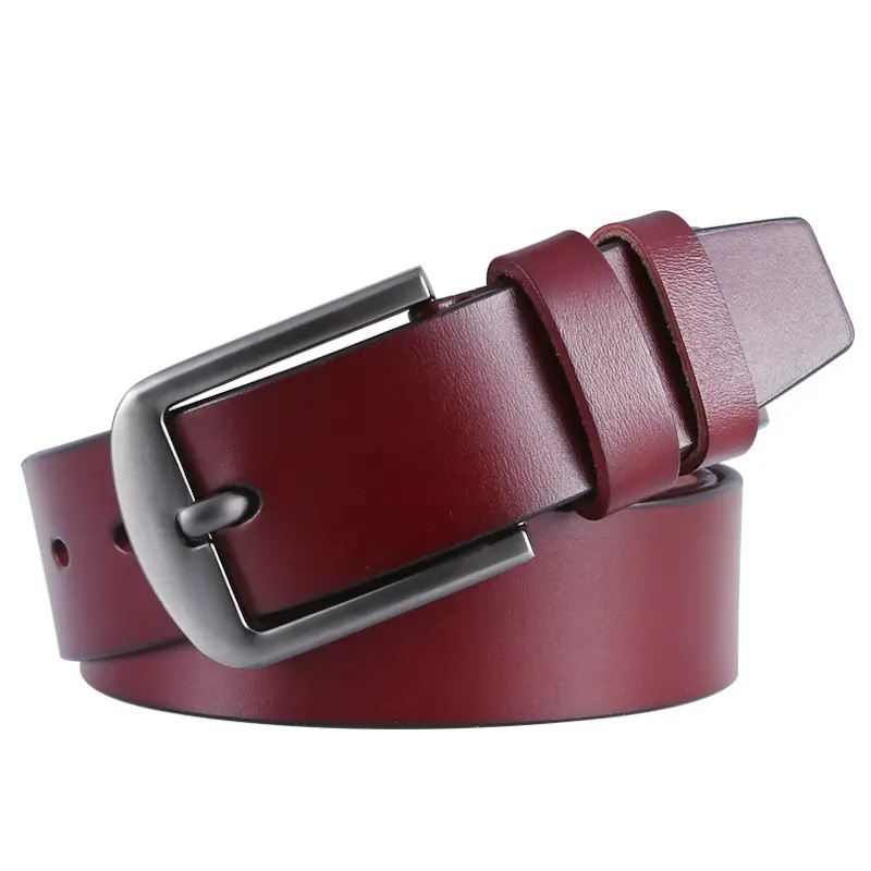 Red Genuine Leather Belt 3.8cm for Men - Image 2
