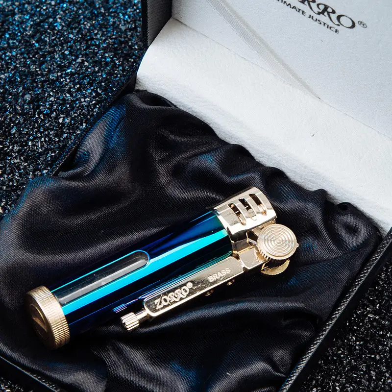 Zorro Kerosene Lighter Brass Windproof Retro Glass Transparent Oil Silo Wholesale - Image 15
