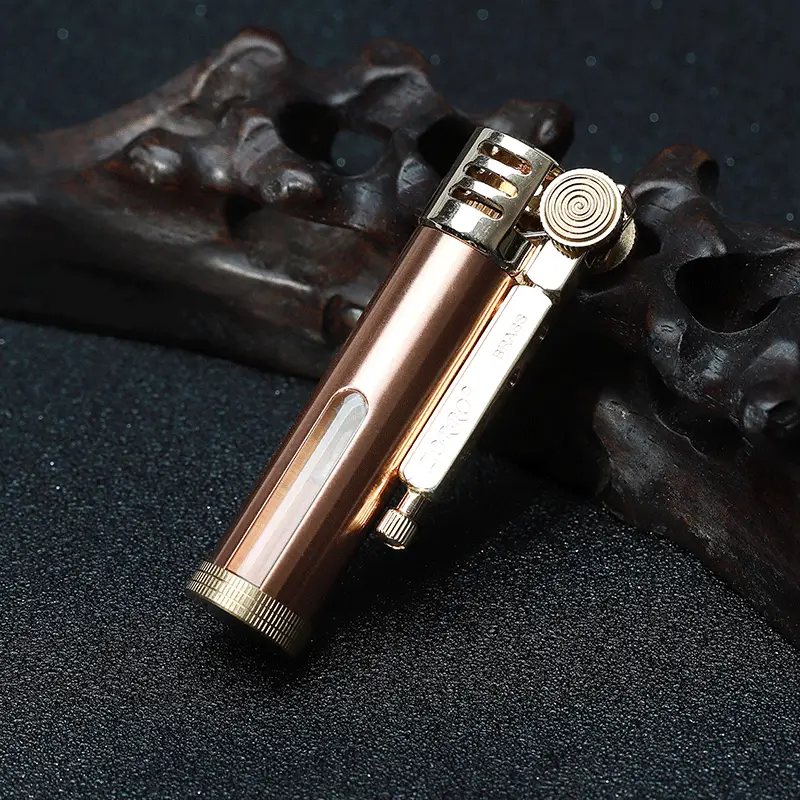 Zorro Kerosene Lighter Brass Windproof Retro Glass Transparent Oil Silo Wholesale - Image 11