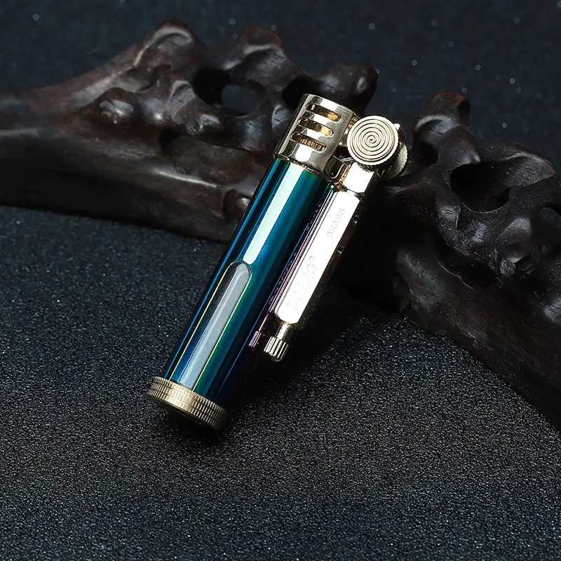Zorro Kerosene Lighter Brass Windproof Retro Glass Transparent Oil Silo Wholesale - Image 4