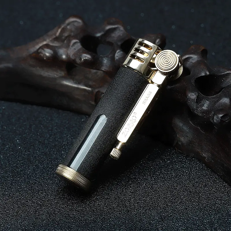 Zorro Kerosene Lighter Brass Windproof Retro Glass Transparent Oil Silo Wholesale - Image 6