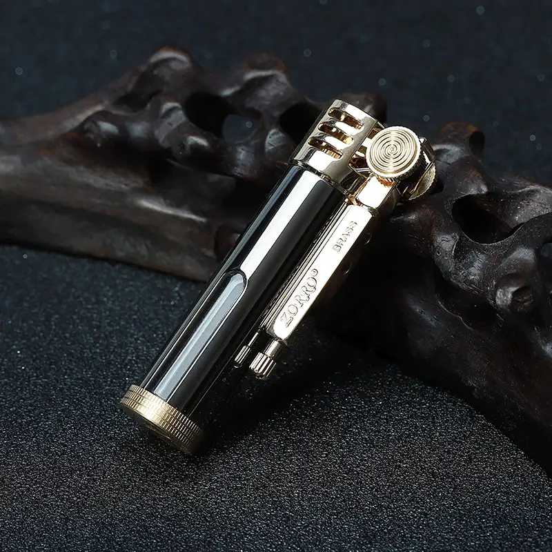 Zorro Kerosene Lighter Brass Windproof Retro Glass Transparent Oil Silo Wholesale - Image 8