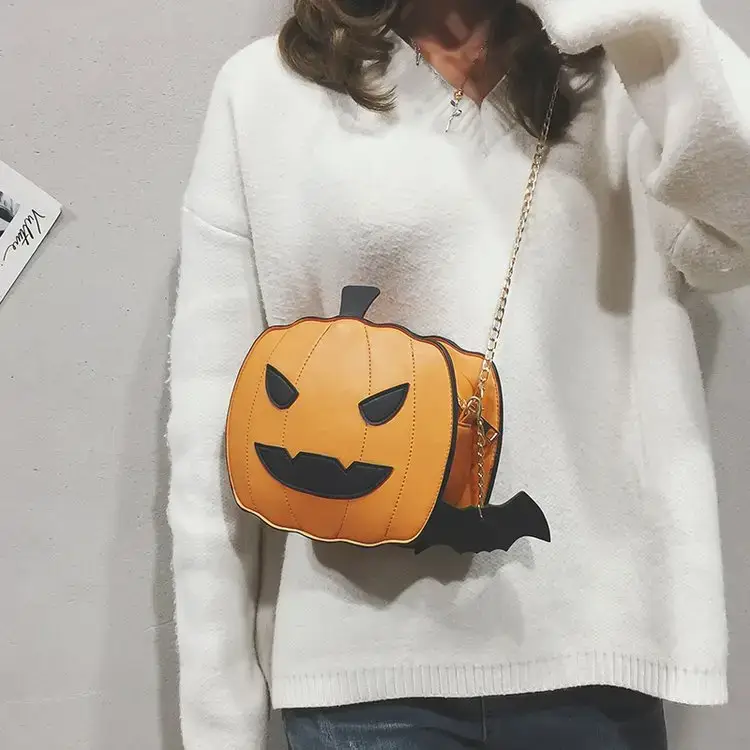 Cute Halloween Pumpkin Bag for Girls Chain Shoulder Crossbody - Image 4