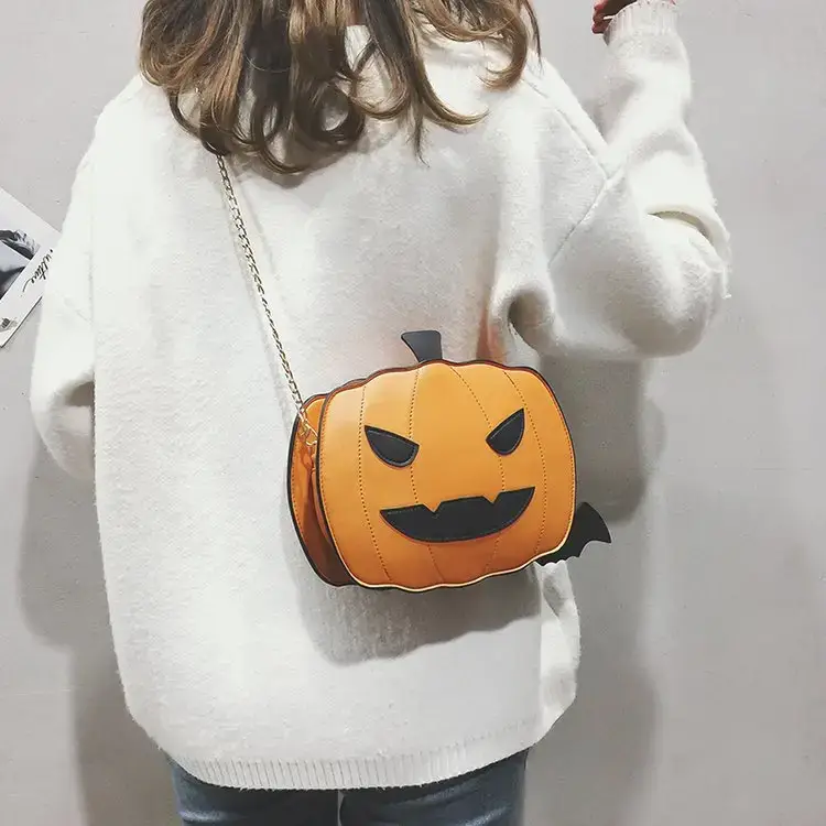 Cute Halloween Pumpkin Bag for Girls Chain Shoulder Crossbody - Image 5