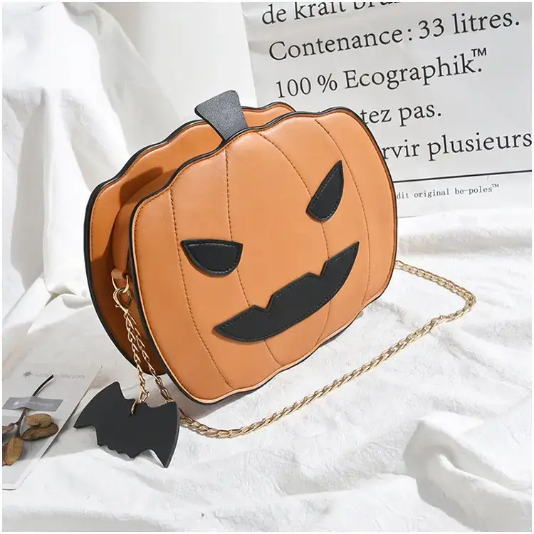 Cute Halloween Pumpkin Bag for Girls Chain Shoulder Crossbody - Image 2