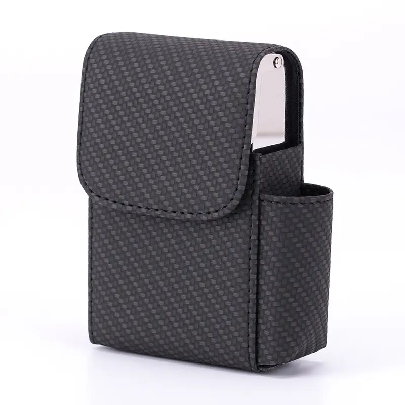 Black Croc Leather 20-Pack Lighter Box with Cigarette Bag - Image 12