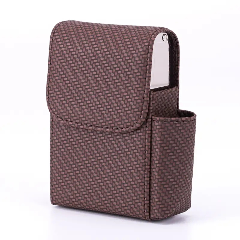 Black Croc Leather 20-Pack Lighter Box with Cigarette Bag - Image 2