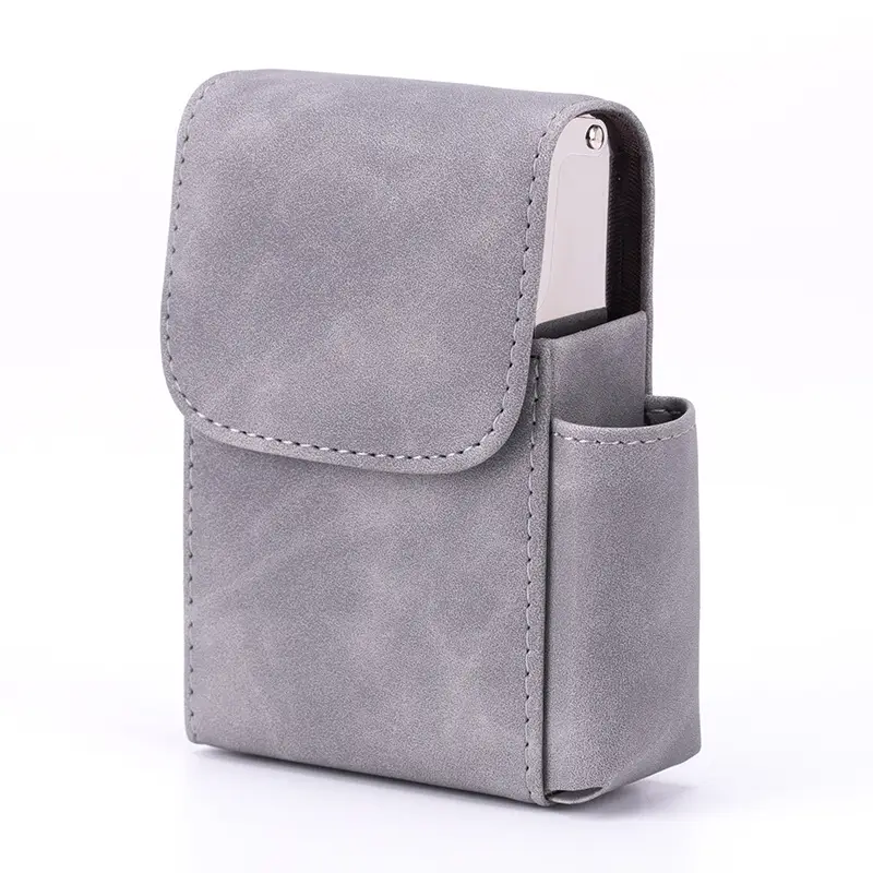 Black Croc Leather 20-Pack Lighter Box with Cigarette Bag - Image 4