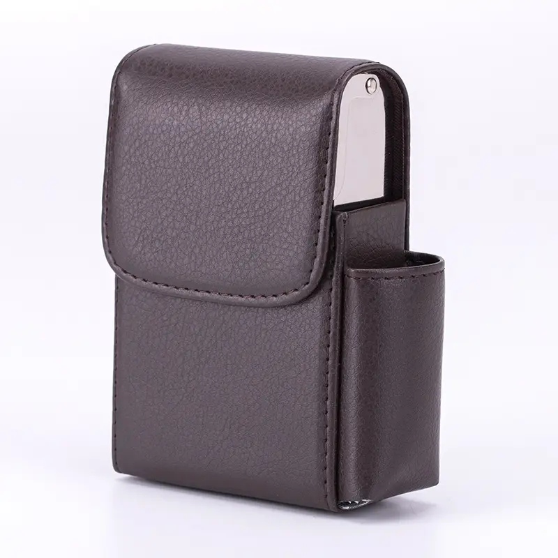 Black Croc Leather 20-Pack Lighter Box with Cigarette Bag - Image 7