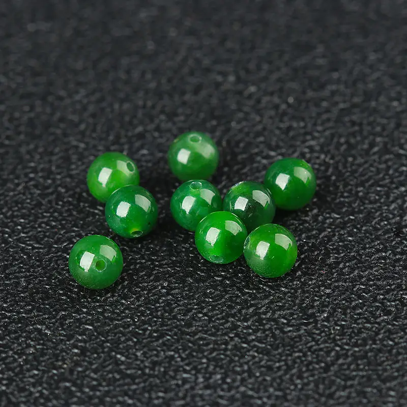 Green Jade Round Beads for Jewelry Making - Image 2