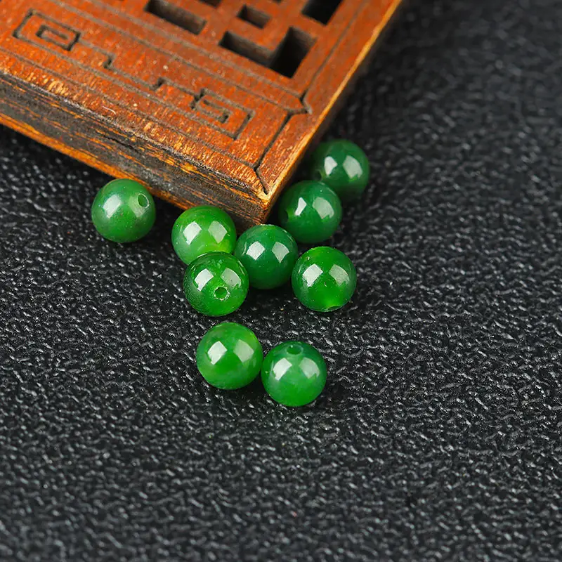 Green Jade Round Beads for Jewelry Making - Image 3