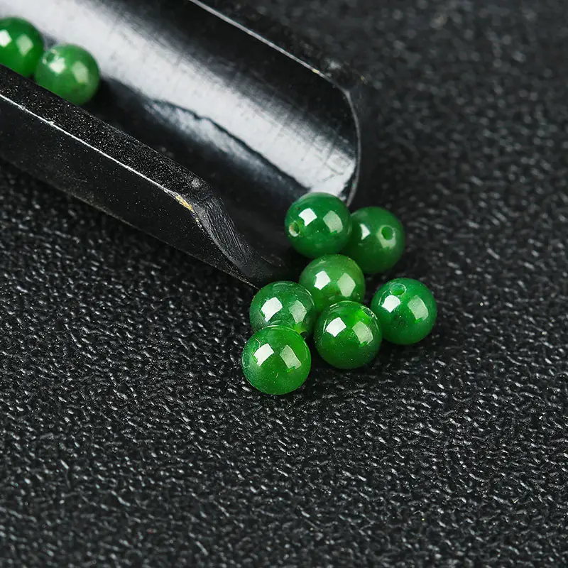 Green Jade Round Beads for Jewelry Making - Image 4