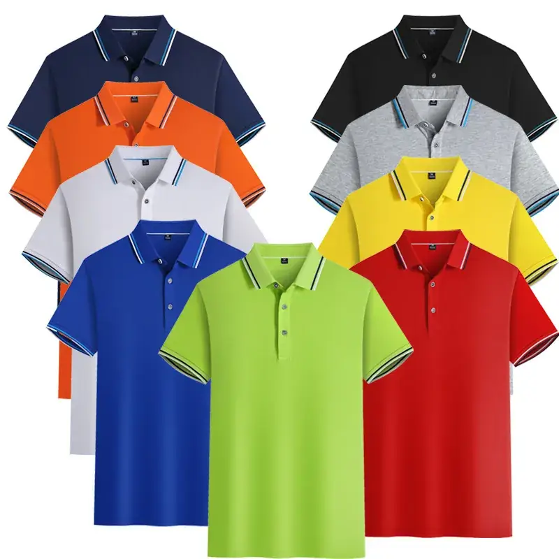 Men's Blue Polo Shirt with White Trim - Image 13