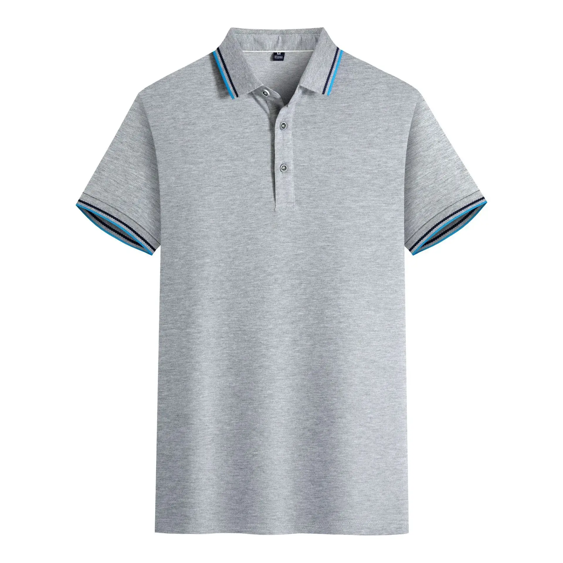 Men's Blue Polo Shirt with White Trim - Image 4